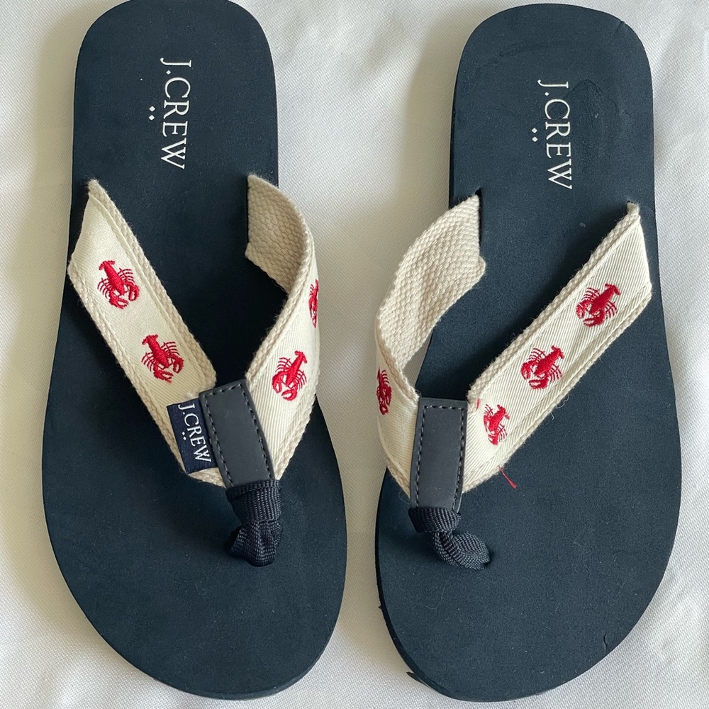 J. Crew Lobster Embroidered Strap Flipflops 7